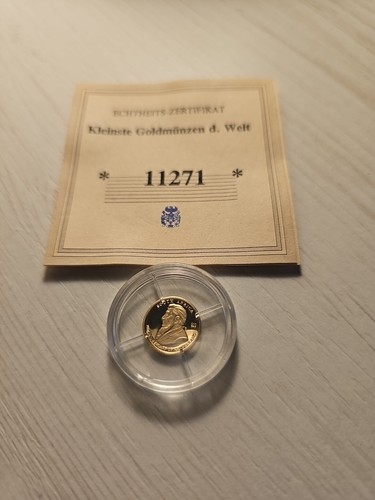 Kleinste Goldmünze der Welt