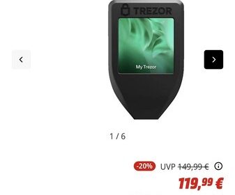 TREZOR Model T Hardware Wallet für